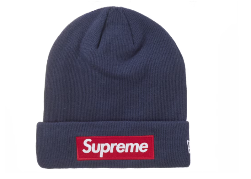 Supreme New Era Box Logo Beanie (FW24) Navy - FW24 - US