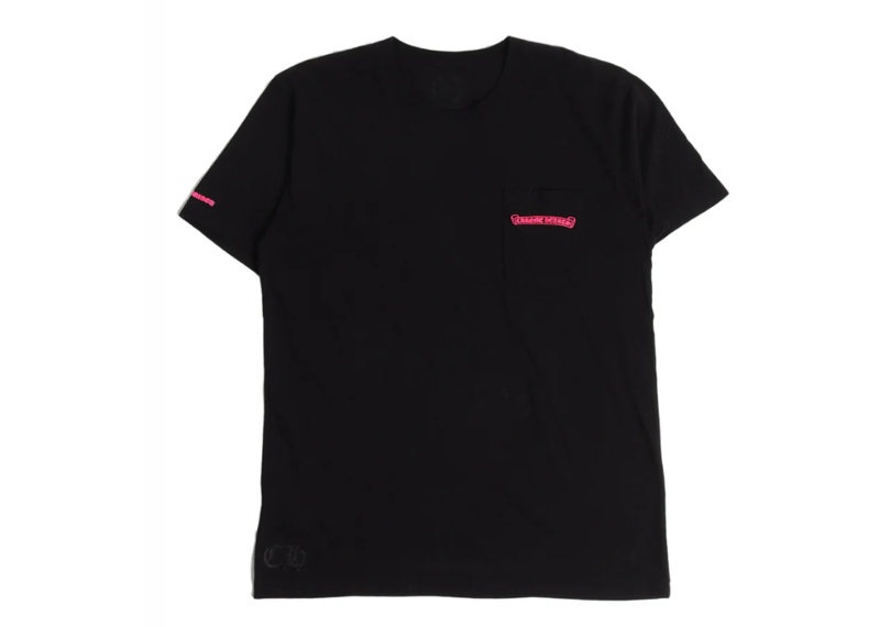 Chrome Hearts Pink Vertical Logo T-Shirt