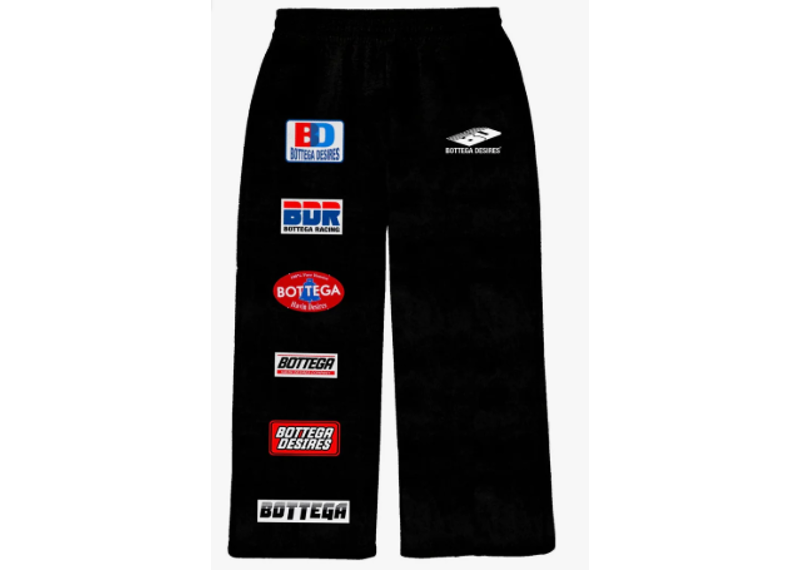 Bottega Desires Patches Sweatpants Black