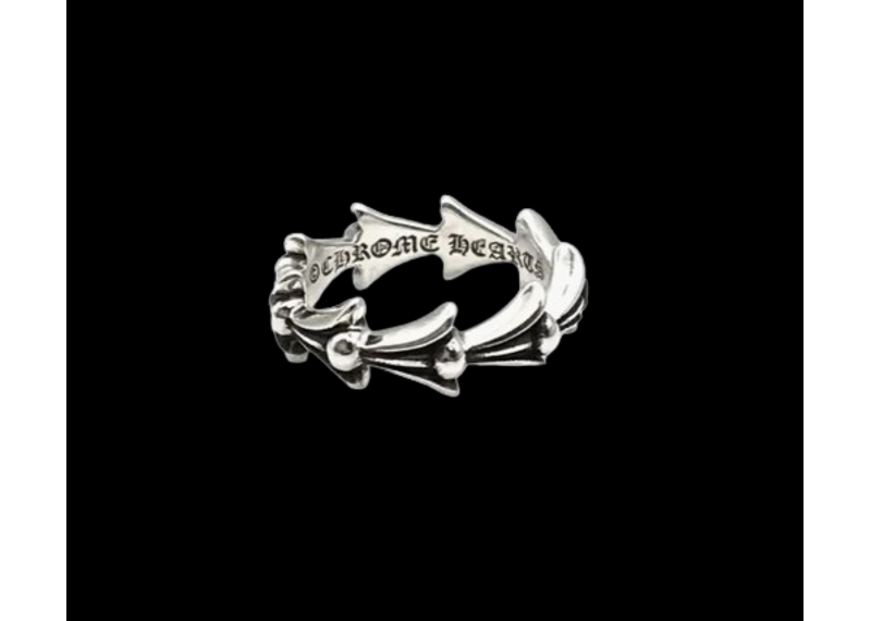 CHROME HEARTS SILVER FISH BONE RING