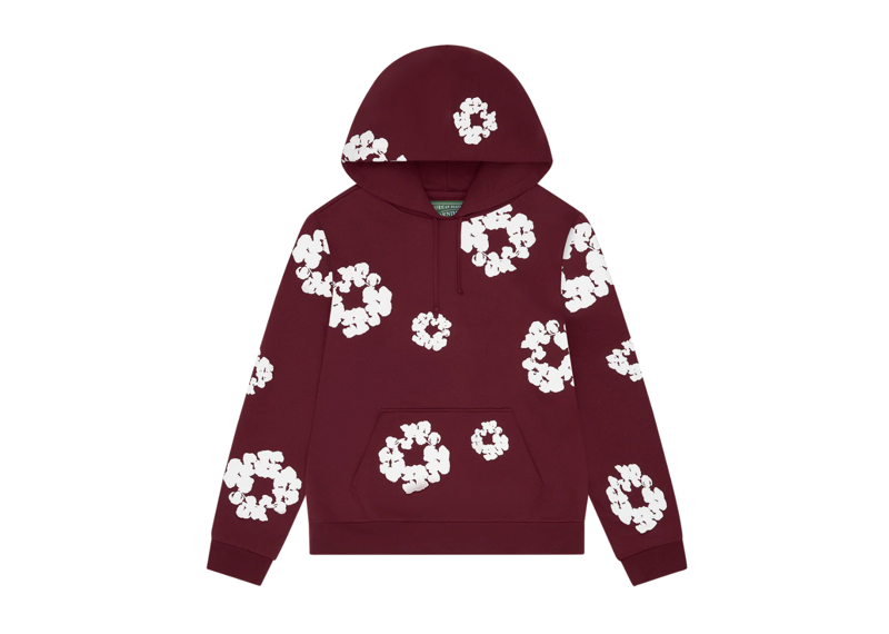 COTTON WREATH HOODIE BURGUNDY