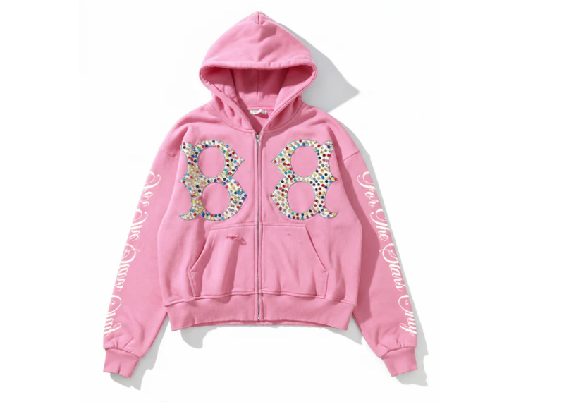 BORN SAR BETTER PINK INITIALHOODIE