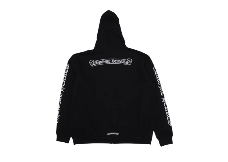 Chrome Hearts  Zip Hoodie Black Scroll Logo