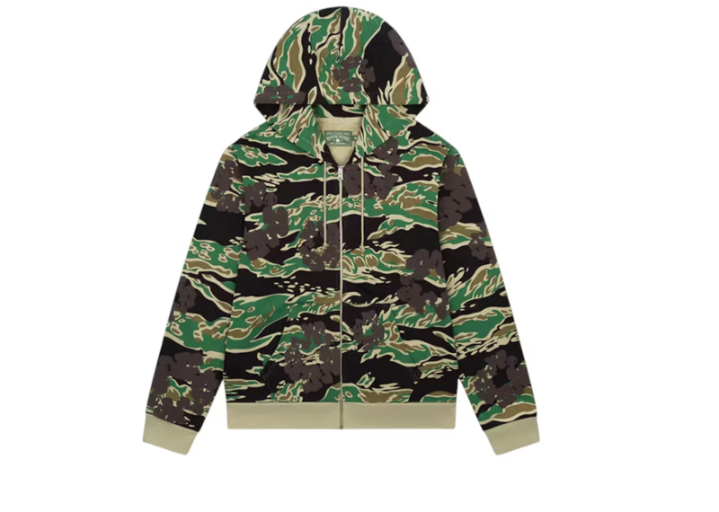 Denim Tears The Cotton Wreath Zip Sweatshirt Green Camo