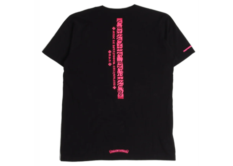 Chrome Hearts Pink Vertical Logo T-Shirt
