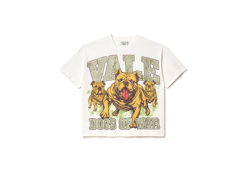 VALE FOREVER WHITE WAR DOG BLING TEE