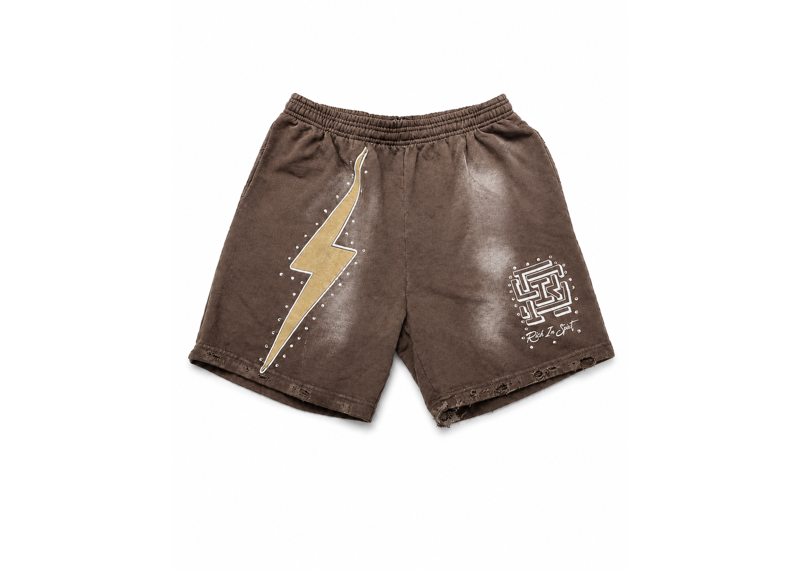 Rich In Spirit Brown Sunfade Shorts