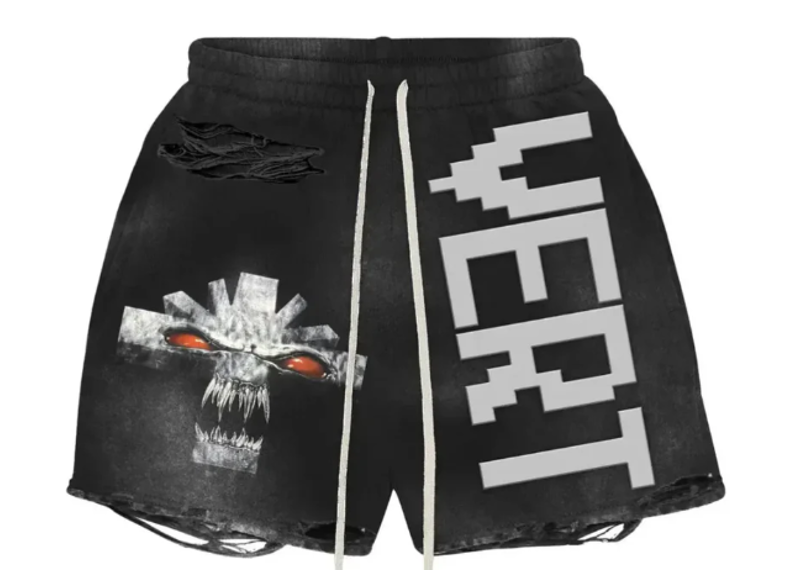 Vertebrae Vonster Cross Distressed Shorts