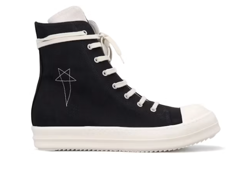 Rick Owens DRKSHDW Canvas High-Top Black Milk Penta