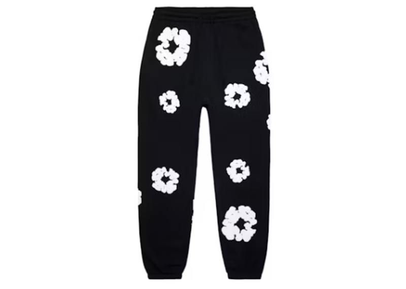 Denim Tears The Cotton Wreath Sweatpants Black (BACK 2 SCHOOL STEAL)