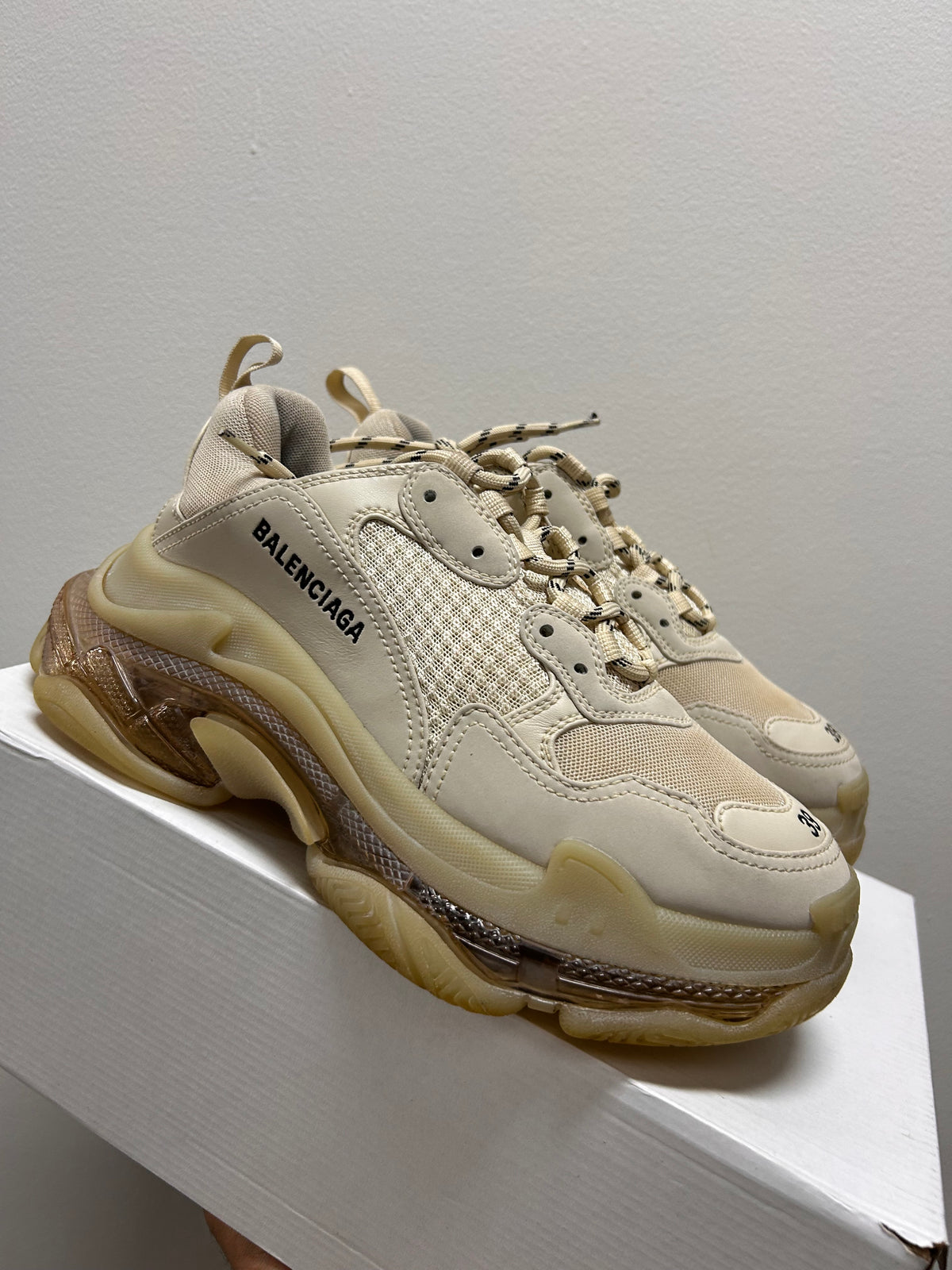Balenciaga Wmns Triple S Sneaker Clear Sole - Beige