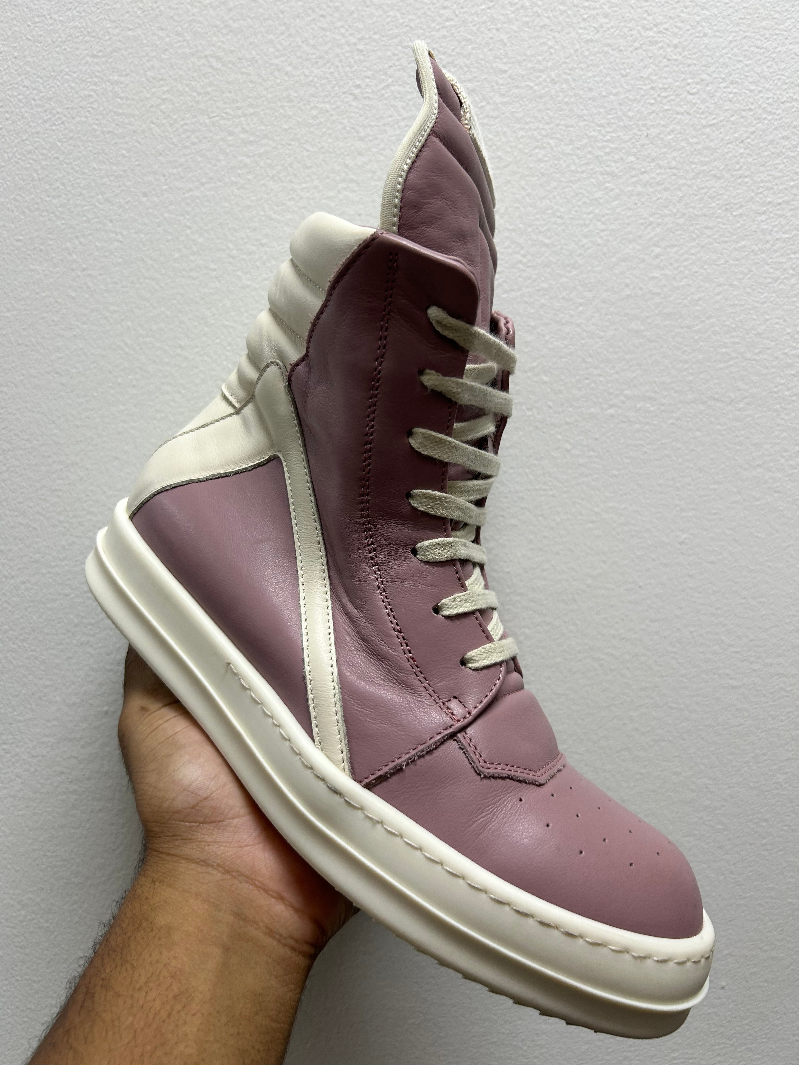 RICK OWENS GEOBASKET DUSTY PINK