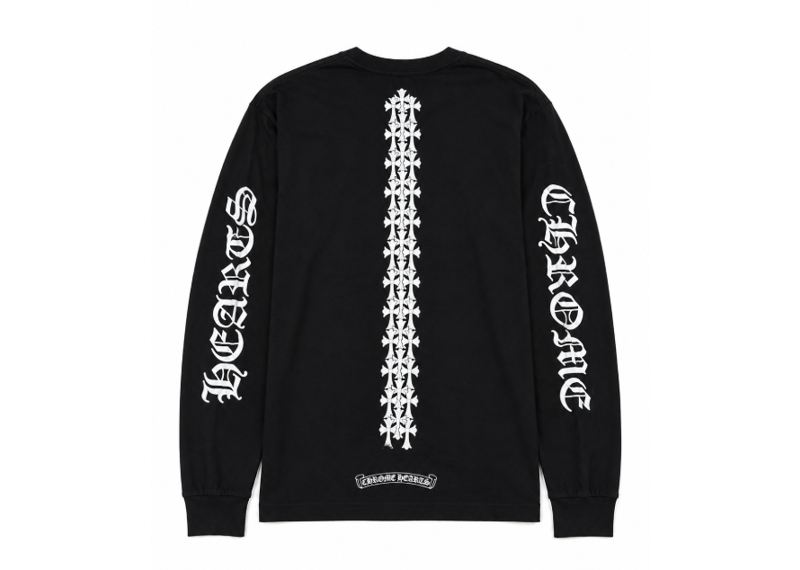 Chrome Hearts Cemetery Cross Tire Tracks L/S T-shirt (THRASHED AND PINNED)