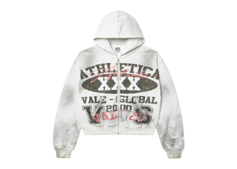 Vale Forever Destroyer Zip Up Hoodie Grey