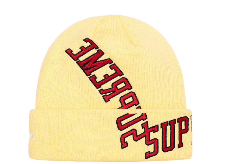 Supreme x New Era Multi Arc Beanie Pale Yellow