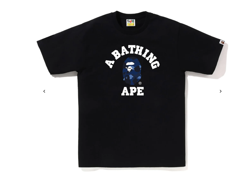 A BATHING APE MEN T-SHIRT COLOR CAMO COLLEGE TEE MENS