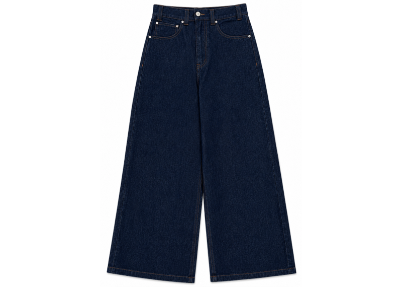 KEY GARMENTS DARK INDIGO STRAIGHT BAGGY JEANS