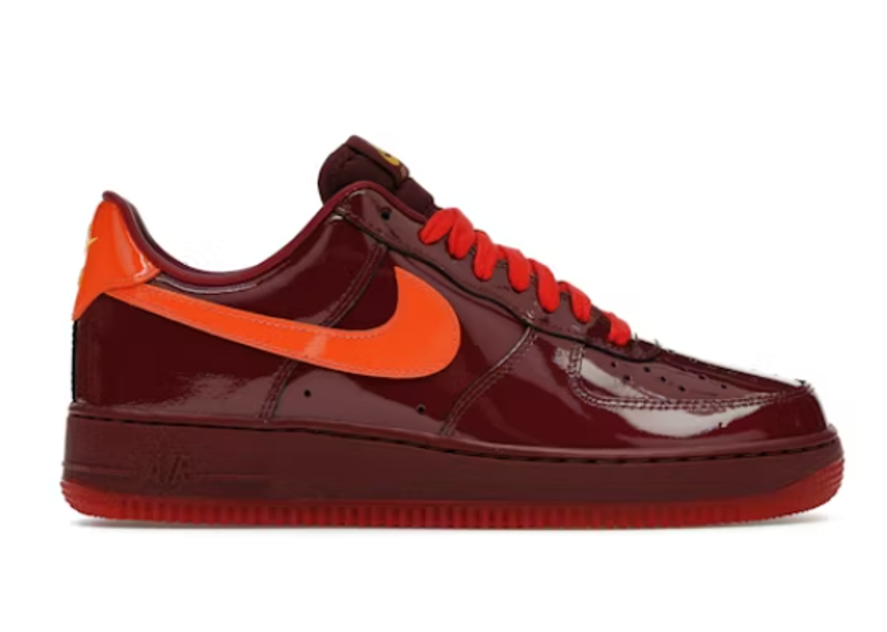 Nike Air Force 1 Low Patent Leather Dark Team Red Safety Orange