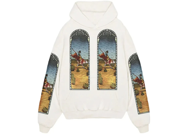 Who Decides War x EST Gee Stained Glass Hoodie Cream