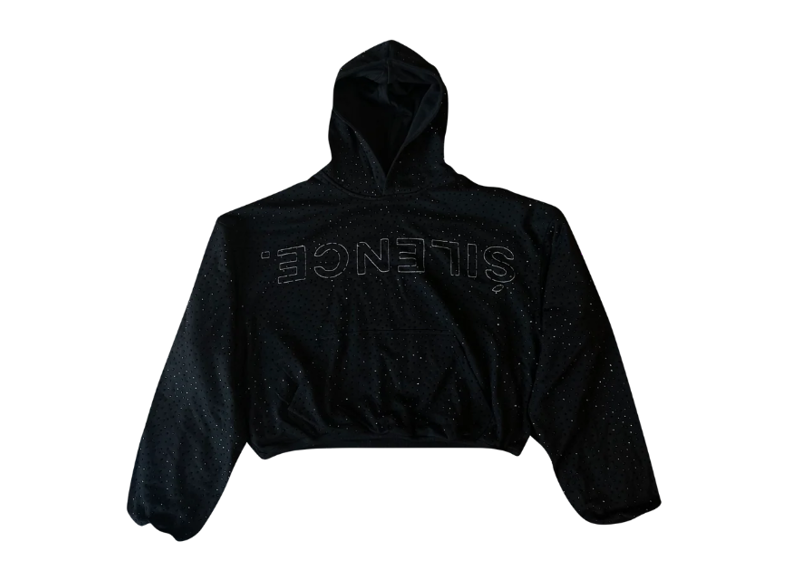 Silence by Onyx ONYX VVS RHINESTONE HOODIE IN BLACK