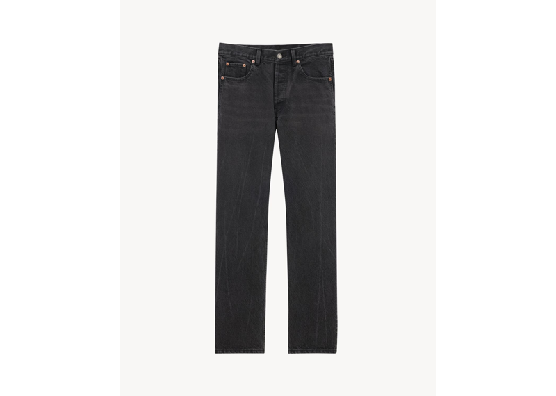 YSL loose-fit jeans in used black denim