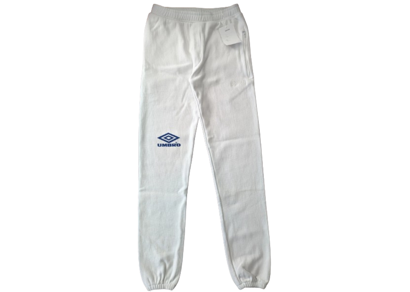 VETEMENTS X UMBRO WHITE COTTON JOGGERS