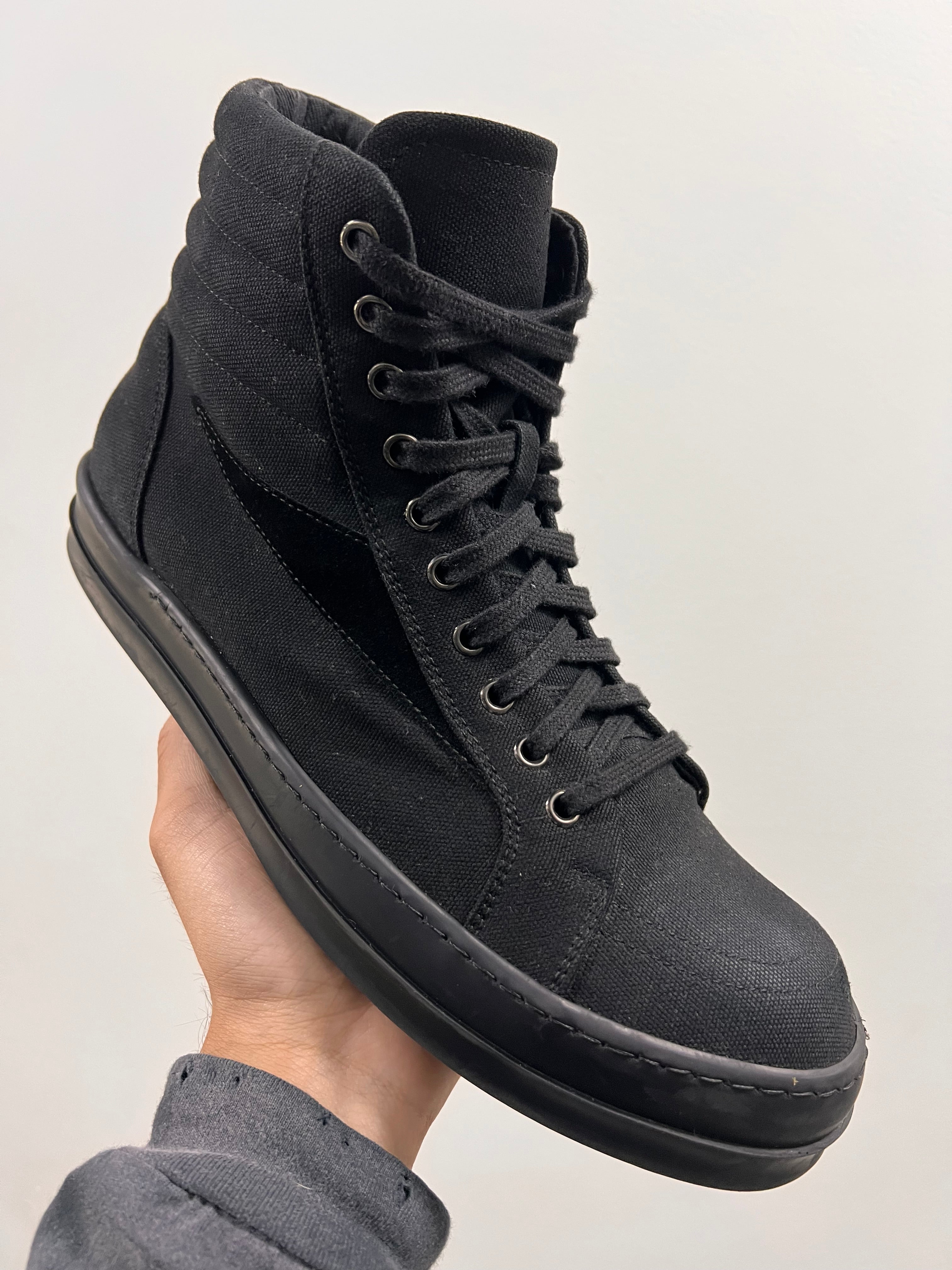 Rick Owens High Top Vans Triple Black