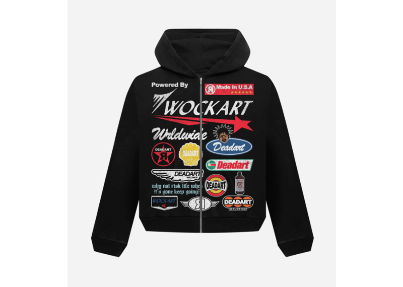 Black Wockart Racer Zip Up