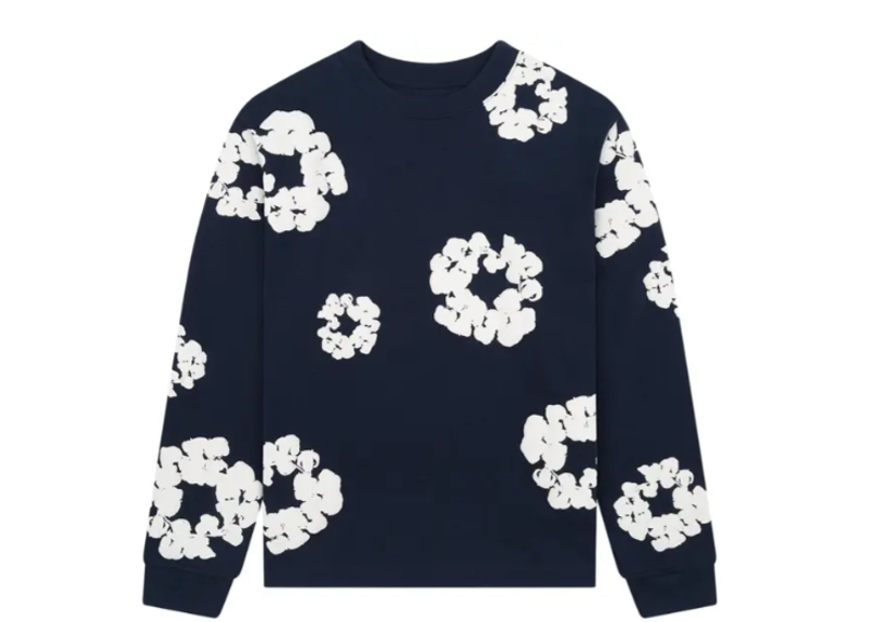 Denim Tears Long-Sleeve Wreath Tee Navy (BACK 2 SCHOOL STEAL)