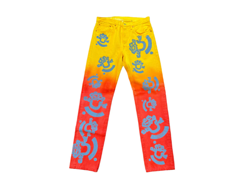 DENIM TEARS X Bstroy 501 Gradient Jeans Yellow/Orange