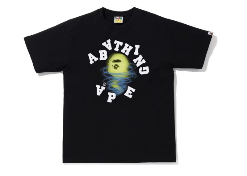 BAPE Storm Broken College Tee Black/Black