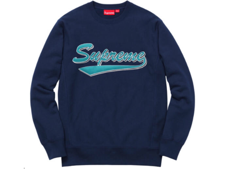 SUPREME CREW NECK BRUCH SCRIPT FW17