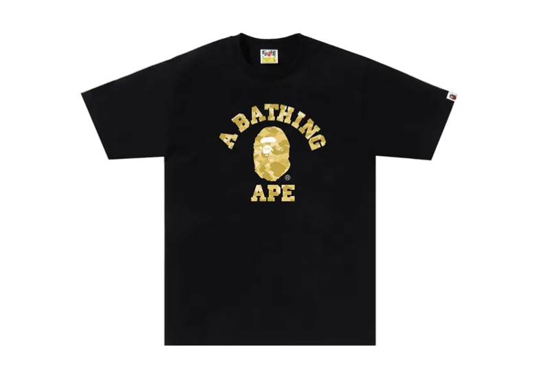 BAPE Color Camo College Tee Black/Yellow