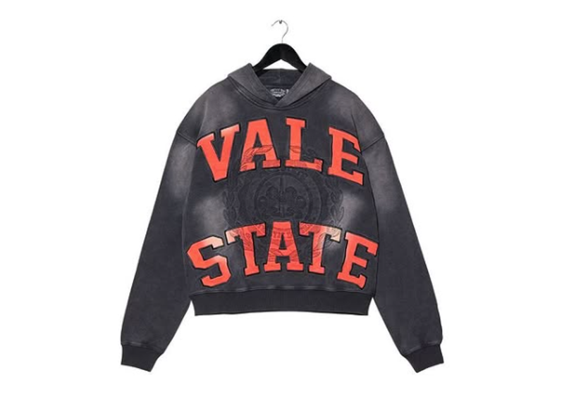 VALE FOREVER BLACK RED CLASSIC LOGO PULLOVER HOODIE