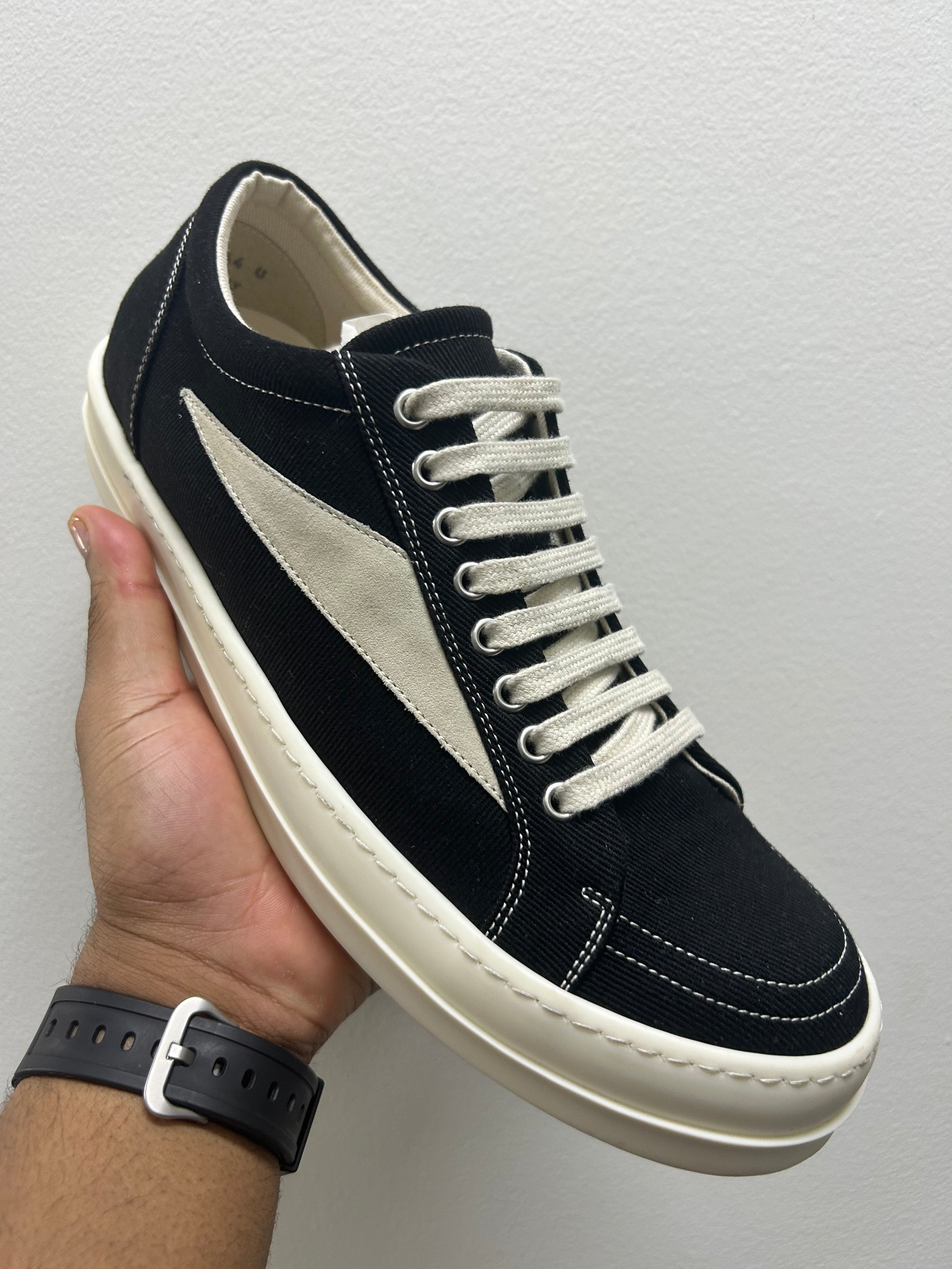 Rick Owens DRKSHDW Scarpe Denim Vintage Sneaker Black Milk