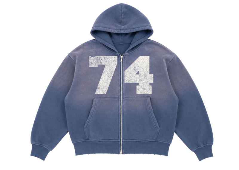 74 Is War Blue Collegiate Zip-Up