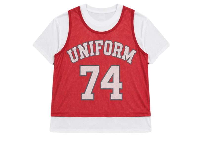 74 Is War Red Jersey Double Tee