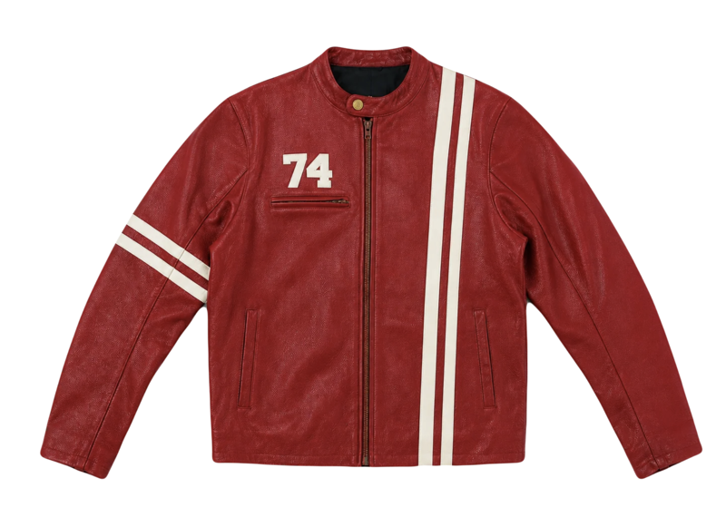 74 Is War Red Moto-Bike Jacket