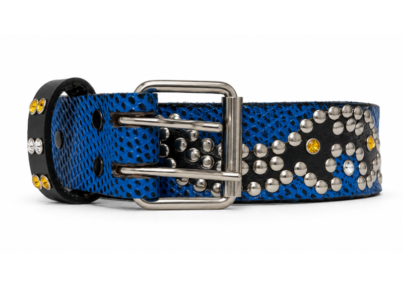 HOTWL BLUE SNAKESKIN MAIN BELT