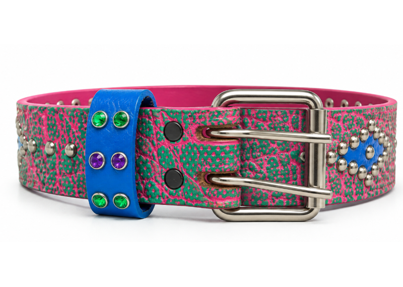 HOTWL PINK AND TEAL  ALLIGATOR MAIN BELT