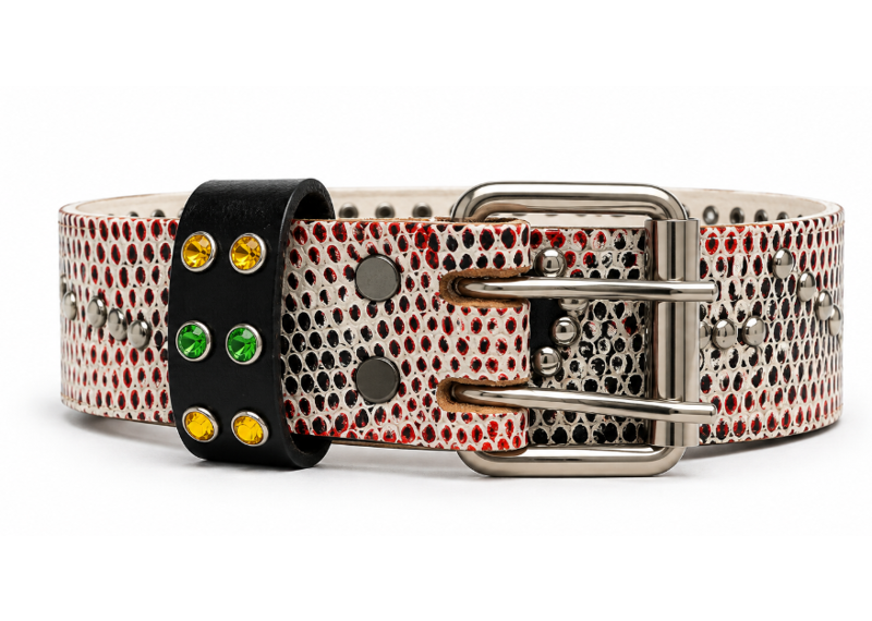 HOTW  BRED LEATHER EMBELLISHED MAIN BELT