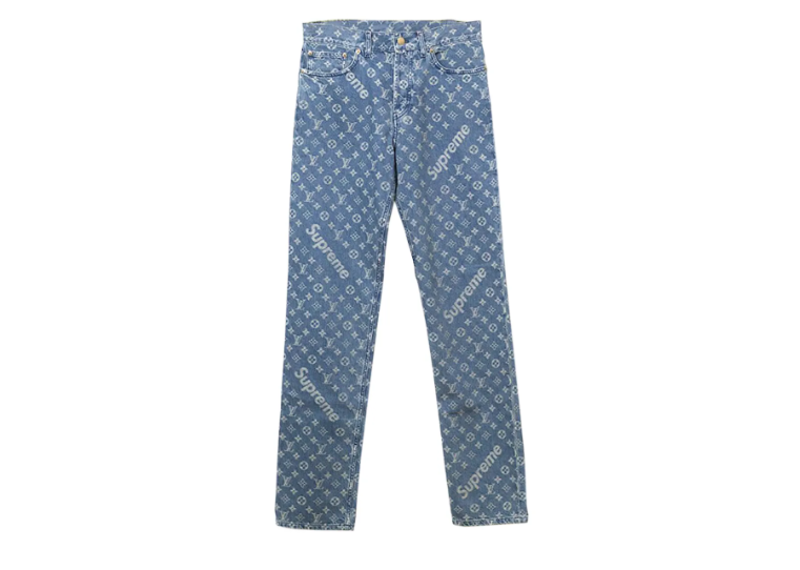 Louis Vuitton x Supreme Jacquard Denim 5-Pocket Jean 'Blue'
