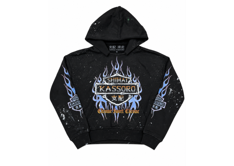SHIHAI KASSORO BLACK GRADIENT FLAME PULLOVER