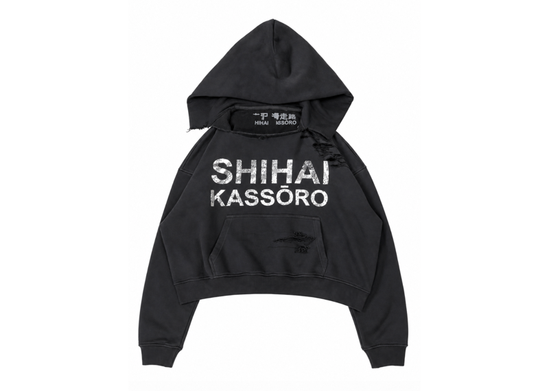 SHIHAI KASSORO BLACK SILVER DISTRESSED PULLOVER (SAMPLE)