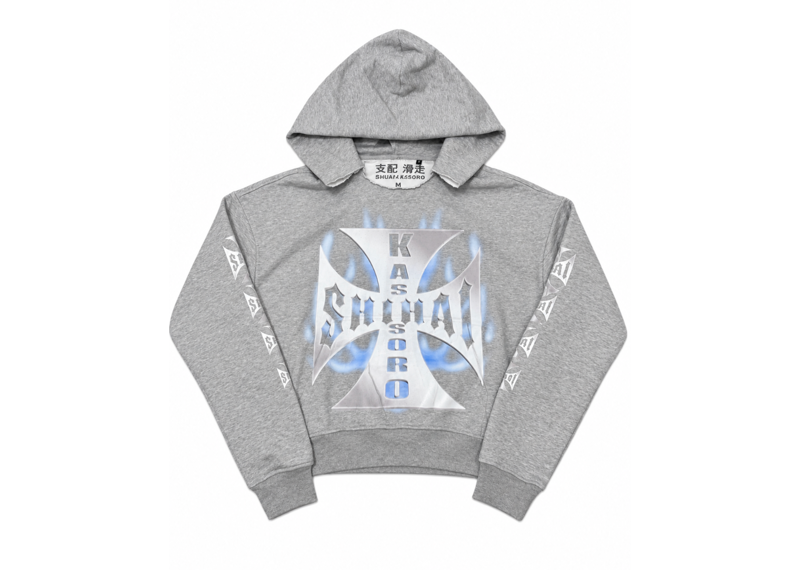 SHIHAI KASSORO GREY DISTRESSED CHOPPERS PULLOVER