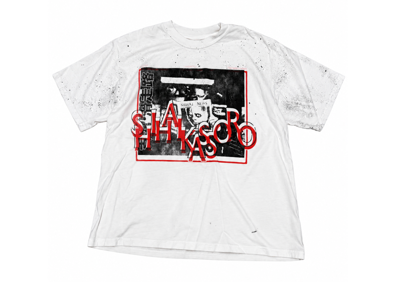 SHIHAI KASSORO NEWS PAPER CREAM TEE