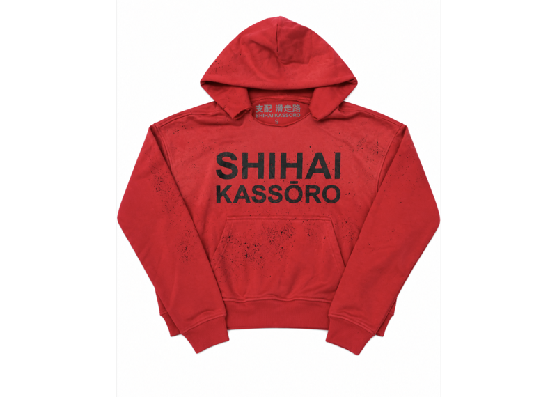 SHIHAI KASSORO RED PAINT SPLATTER PULLOVER