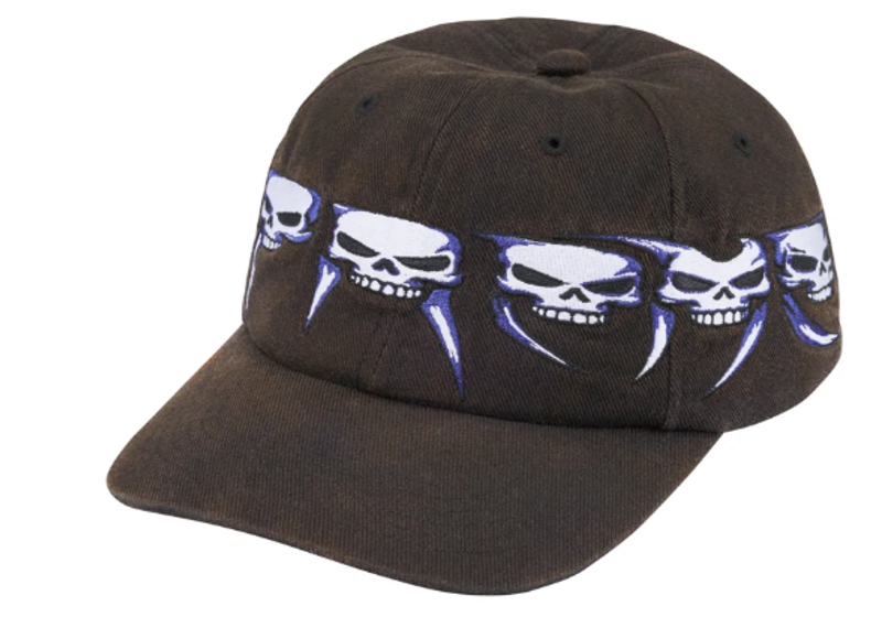 SUPREME SKULLS SPELLOUT 6 PANEL BLACK