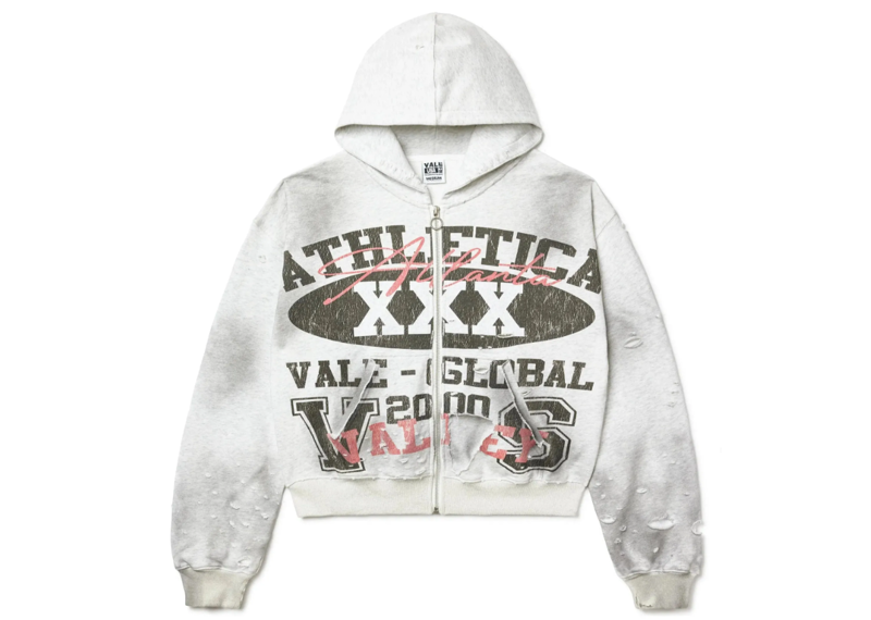 Vale Forever Athletica Xxx Zip Up Hoodie Grey