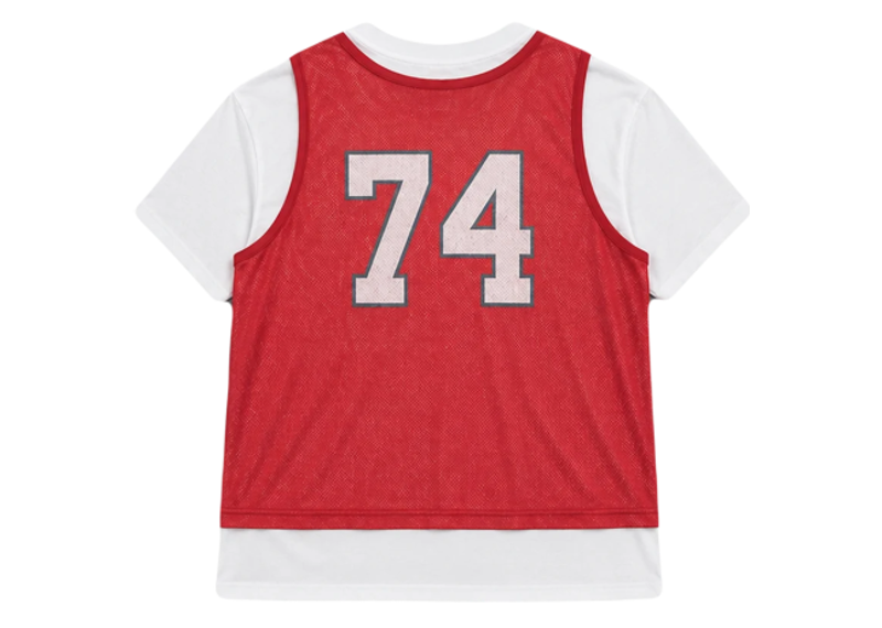 74 Is War Red Jersey Double Tee